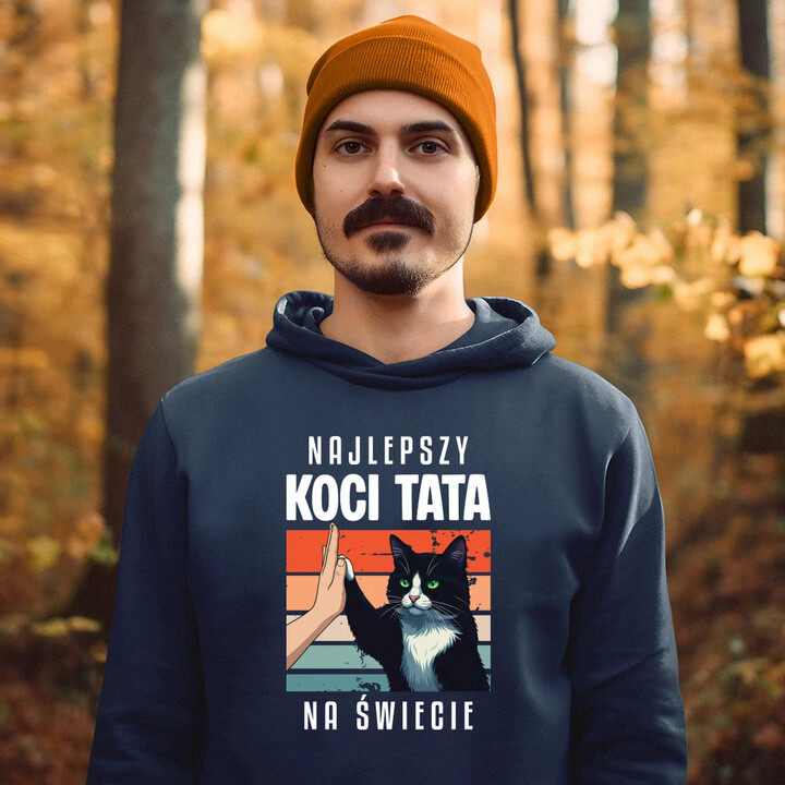 Najlepszy koci tata na świecie - męska bluza na prezent