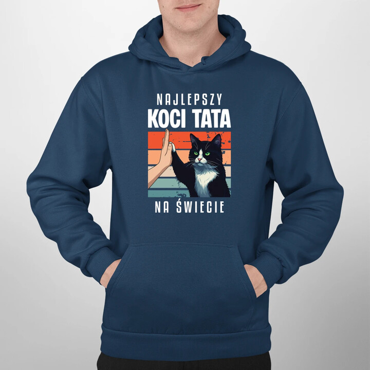 Najlepszy koci tata na świecie - męska bluza na prezent