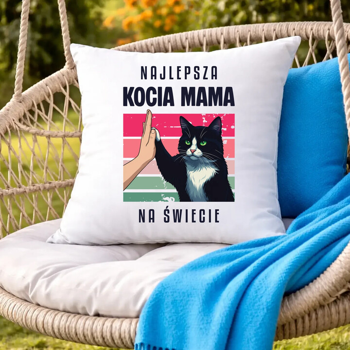 Najlepsza kocia mama na świecie - poduszka na prezent