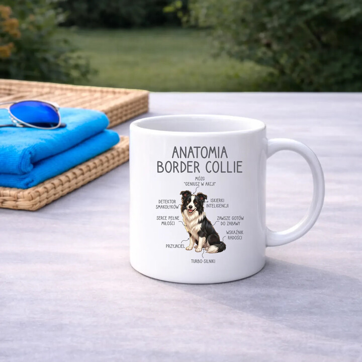 Anatomia border collie - kubek na prezent