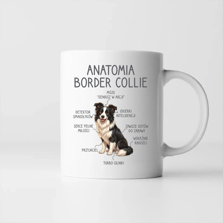 Anatomia border collie - kubek na prezent