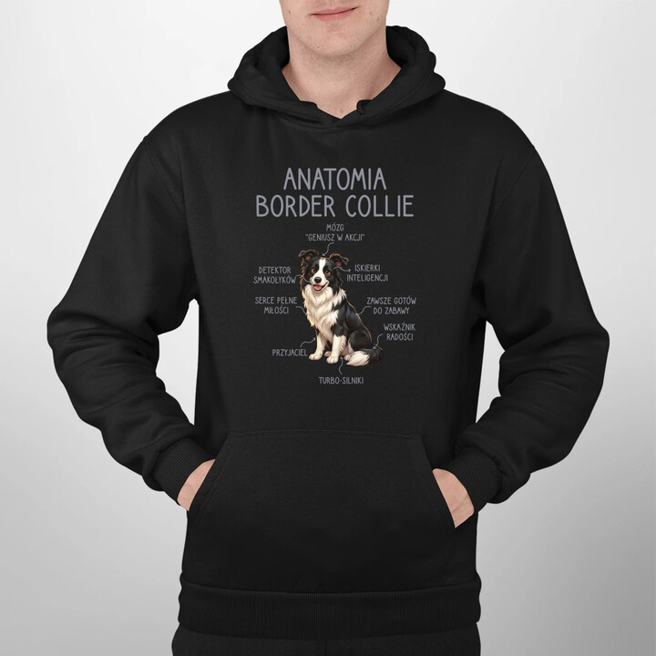 Anatomia border collie - męska bluza na prezent