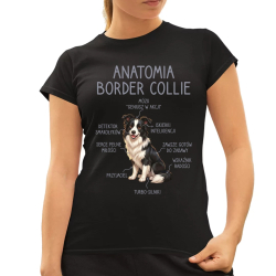 Anatomia border collie - damska koszulka na prezent