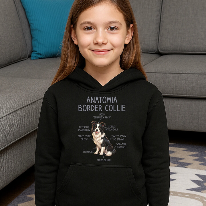 Anatomia border collie - dziecięca bluza na prezent