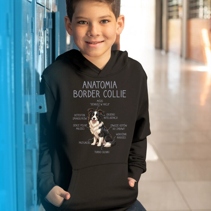 Anatomia border collie - dziecięca bluza na prezent
