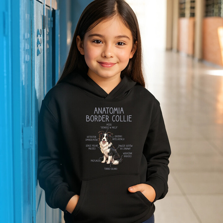 Anatomia border collie - dziecięca bluza na prezent