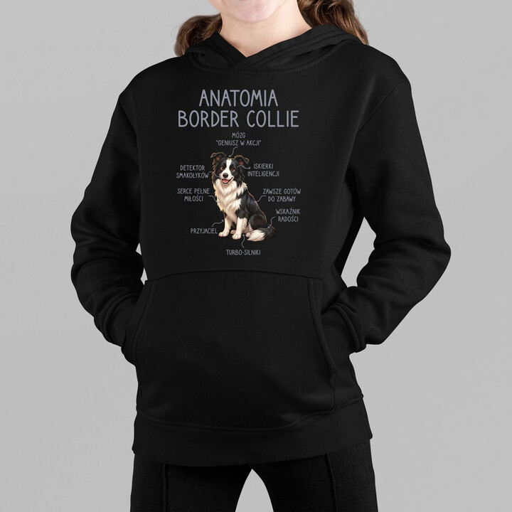 Anatomia border collie - dziecięca bluza na prezent