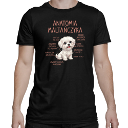 Anatomia maltańczyka - męska koszulka na prezent