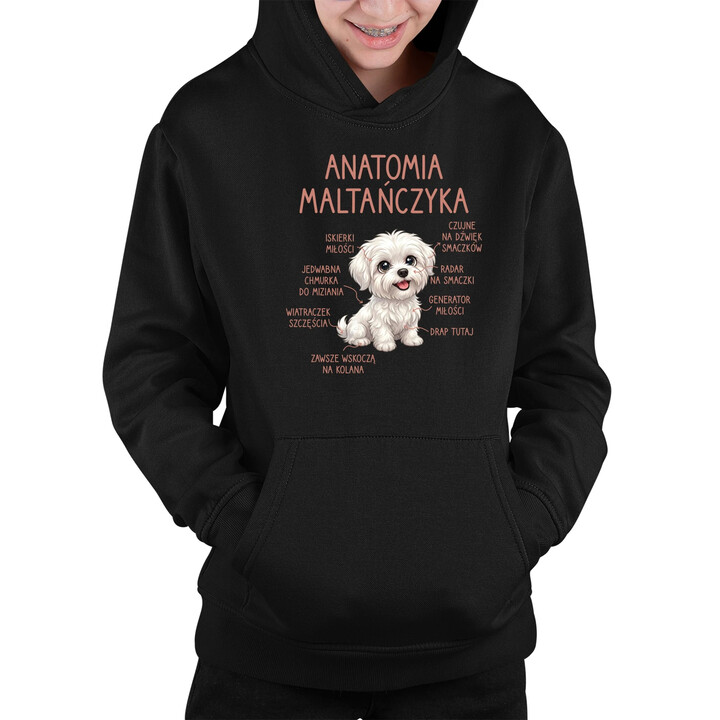 Anatomia maltańczyka - dziecięca bluza na prezent