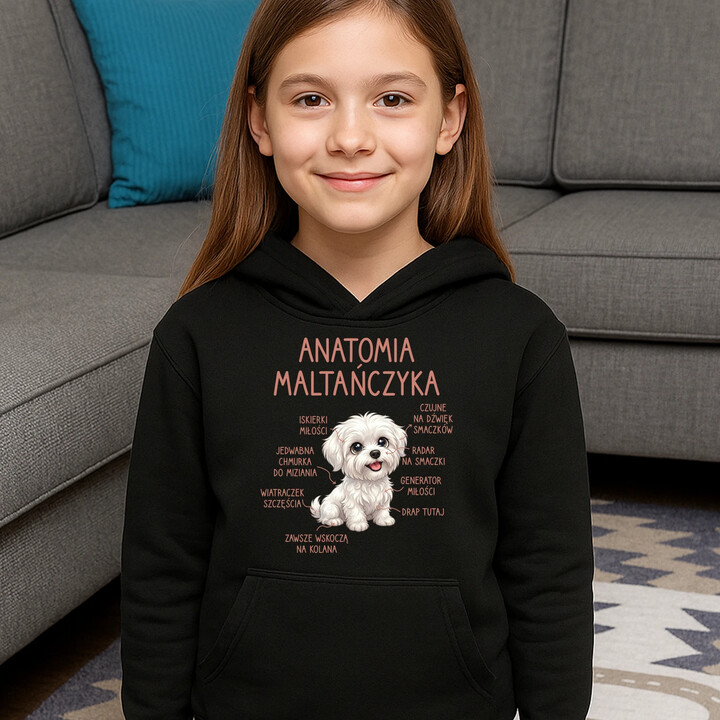Anatomia maltańczyka - dziecięca bluza na prezent