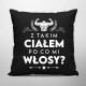 Z takim ciałem po co mi włosy? - czarna poduszka na prezent