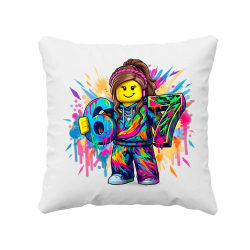Kolorowe six seven - 67 - wersja dla dziewczynki - inspirowane Roblox - poduszka na prezent