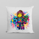 Kolorowe six seven - 67 - wersja dla dziewczynki - inspirowane Roblox - poduszka na prezent