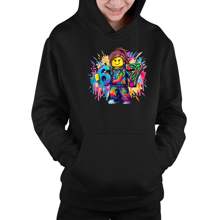 Kolorowe six seven - 67 - wersja dla dziewczynki - inspirowane Roblox - dziecięca bluza na prezent
