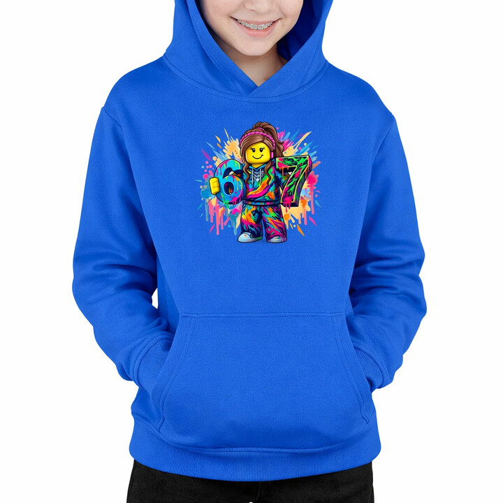 Kolorowe six seven - 67 - wersja dla dziewczynki - inspirowane Roblox - dziecięca bluza na prezent