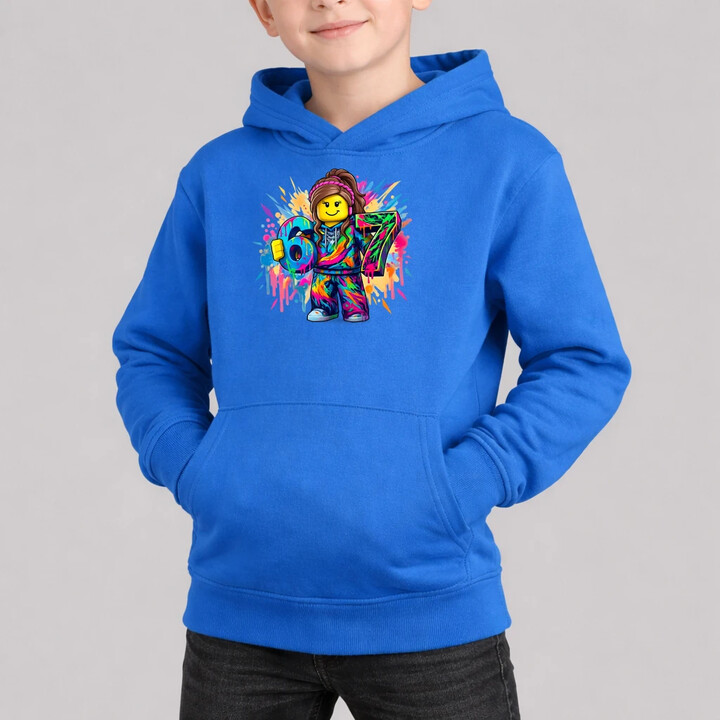 Kolorowe six seven - 67 - wersja dla dziewczynki - inspirowane Roblox - dziecięca bluza na prezent