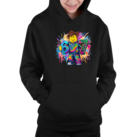 Kolorowe six seven - 67 - inspirowane Roblox - dziecięca bluza na prezent