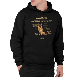 Anatomia owczarka niemieckiego v2 - męska bluza na prezent