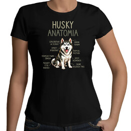 Husky anatomia - damska koszulka na prezent