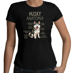 Husky anatomia - damska koszulka na prezent