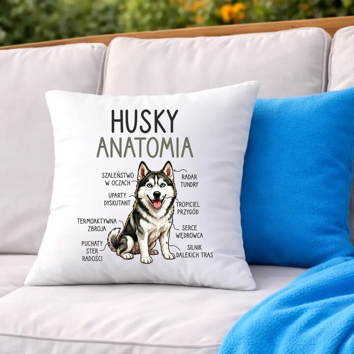 Husky anatomia - poduszka na prezent