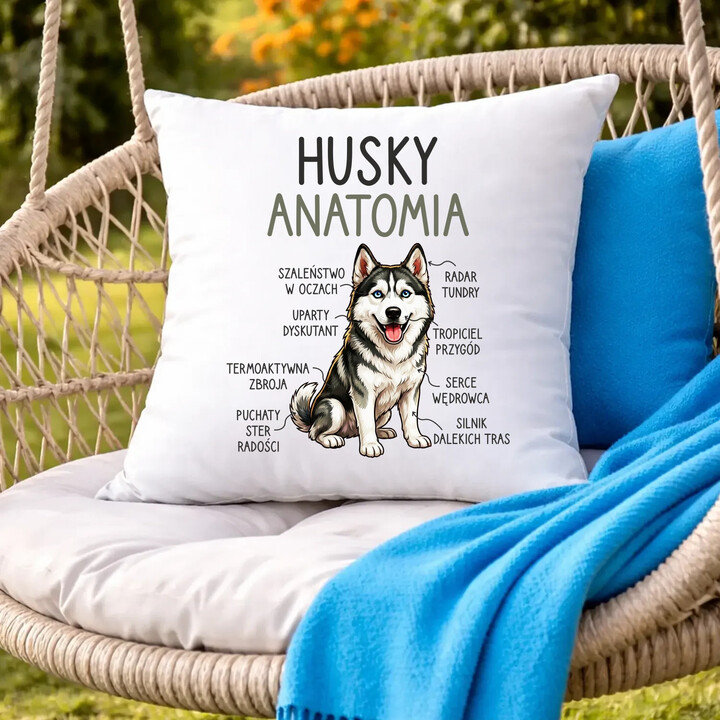 Husky anatomia - poduszka na prezent