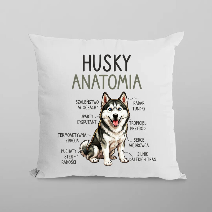 Husky anatomia - poduszka na prezent