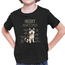 Husky anatomia - dziecięca koszulka na prezent