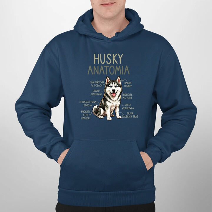Husky anatomia - męska bluza na prezent