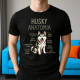 Husky anatomia - męska koszulka na prezent
