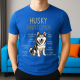Husky anatomia - męska koszulka na prezent