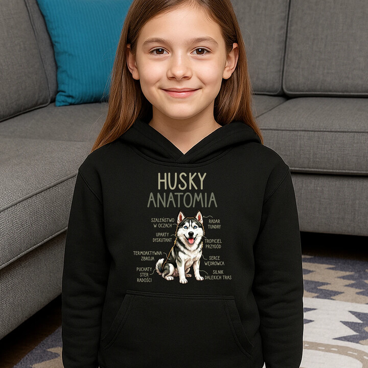 Husky anatomia - dziecięca bluza na prezent