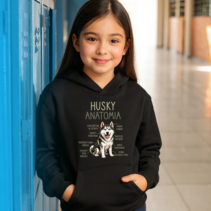 Husky anatomia - dziecięca bluza na prezent