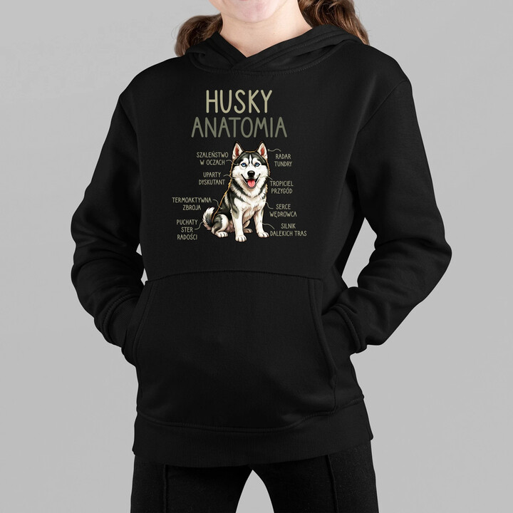 Husky anatomia - dziecięca bluza na prezent