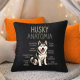 Husky anatomia - czarna poduszka na prezent