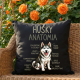 Husky anatomia - czarna poduszka na prezent