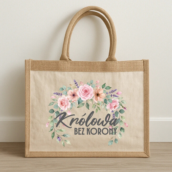 Królowa bez korony - Torba z juty na prezent
