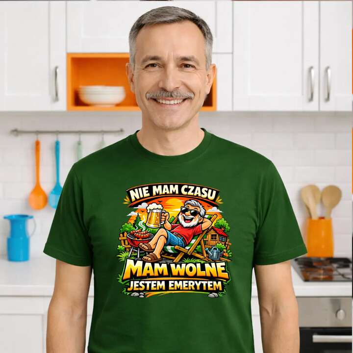 Nie mam czasu. Mam wolne - jestem emerytem - męska koszulka na prezent