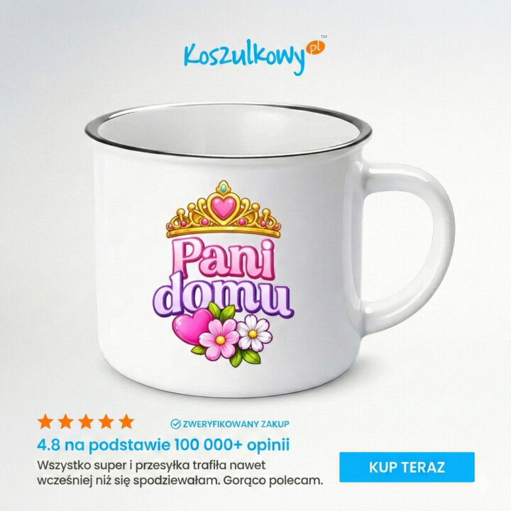 Pani domu - kubek emaliowany na prezent
