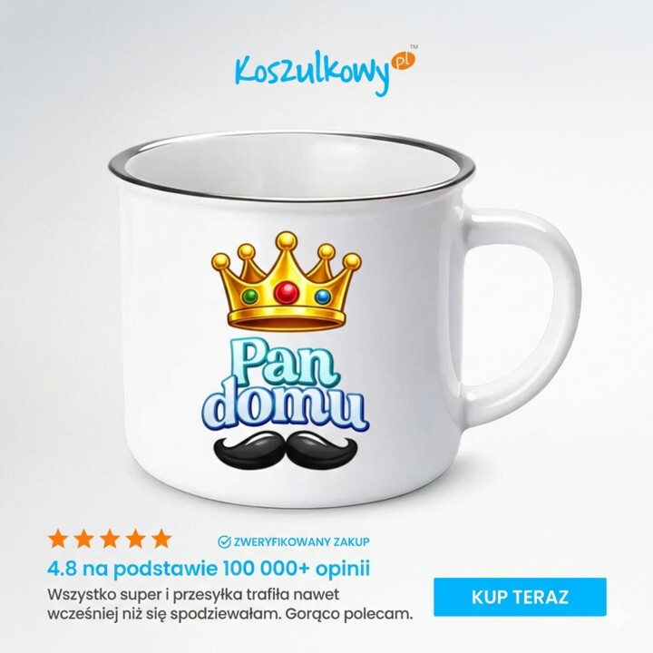 Pan domu - kubek emaliowany na prezent