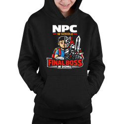 NPC w szkole, final boss w domu - dziecięca bluza na prezent