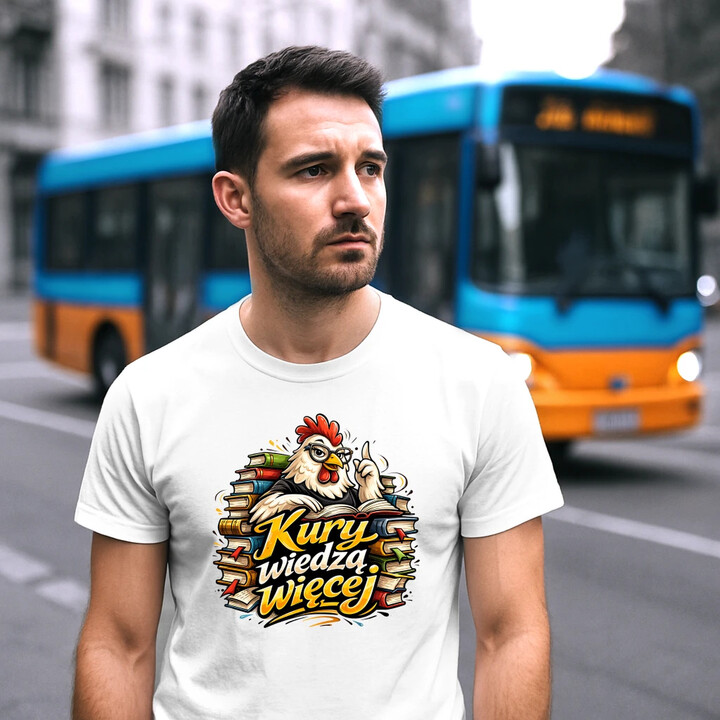 Kury wiedzą więcej - męska koszulka na prezent