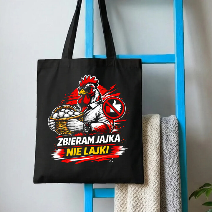 Zbieram jajka, nie lajki - torba na prezent