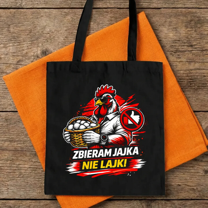 Zbieram jajka, nie lajki - torba na prezent