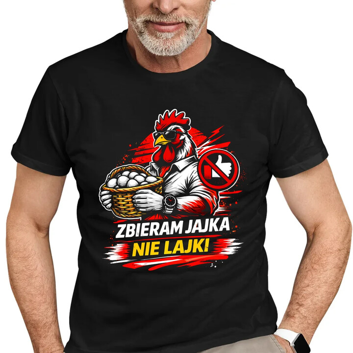 Zbieram jajka, nie lajki - męska koszulka na prezent
