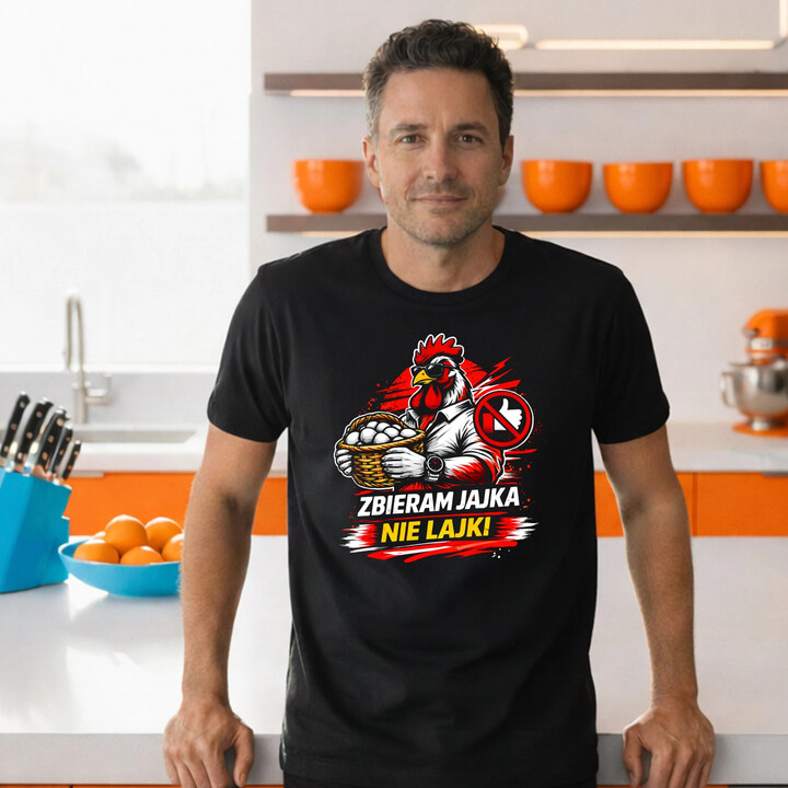 Zbieram jajka, nie lajki - męska koszulka na prezent