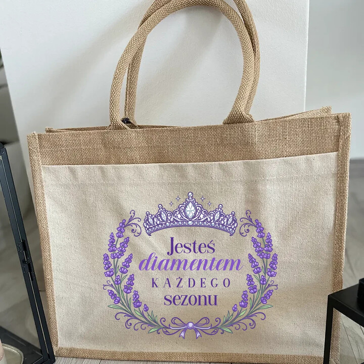 Jesteś diamentem każdego sezonu - Torba z juty na prezent