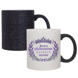 Jesteś diamentem każdego sezonu - magiczny kubek z brokatem na prezent