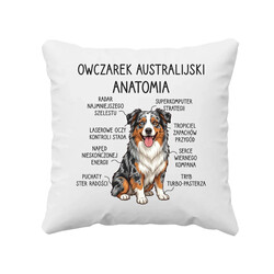 Owczarek Australijski - anatomia - poduszka na prezent