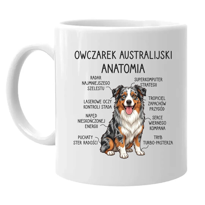 Owczarek Australijski - anatomia - kubek na prezent